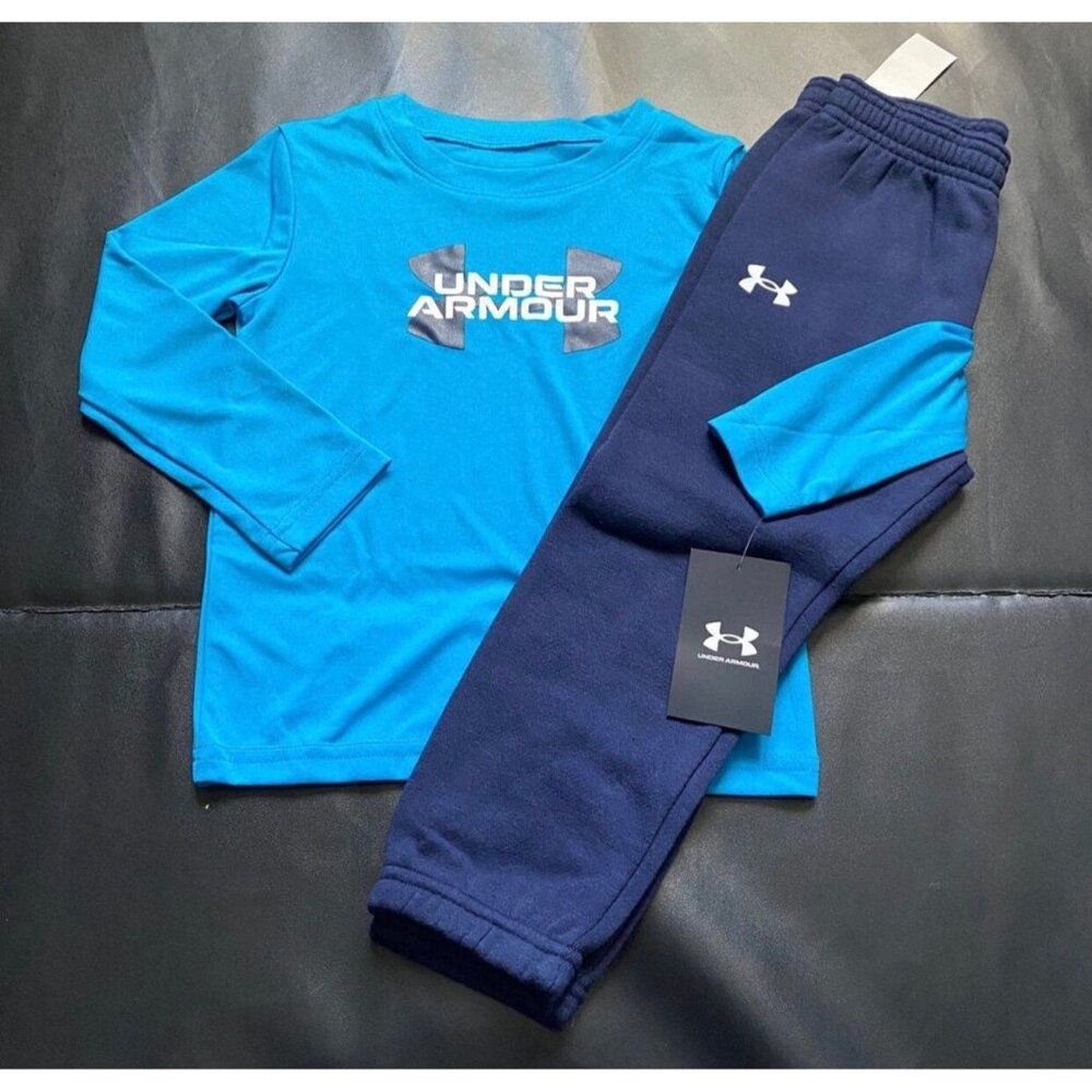 NWT Under Armour Sweats & Long Sleeve Tee Set Boys Size 3T